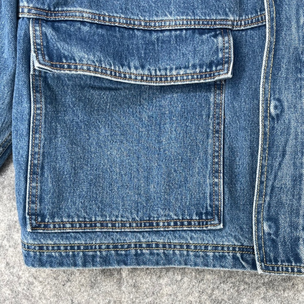 Levis East Port Chore Jacket Men L Blue Denim Corduroy Collar Relaxed 002WW0000 - Picture 16 of 16
